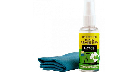 Cleaning set for screens PATRON "F3-015" (Sprey 50ml+Wipe) Patron,бумага ,чернила, Opc, тонер, dvd, duracell, батарейки