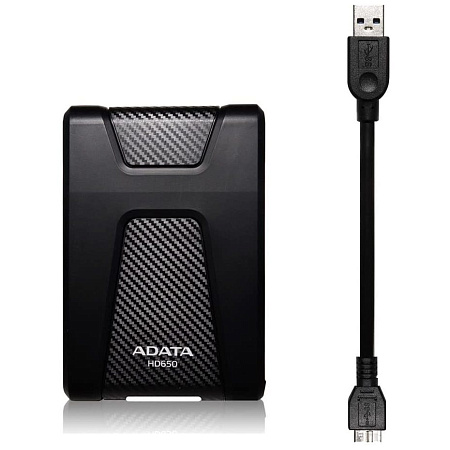 Внешний портативный жесткий диск ADATA HD650, 1 ТБ, Чёрный (AHD650-1TU3-CBK)