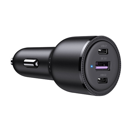 UGREEN Car Charger 2*Type-C + 1*USB-A Aluminum 3A 69W, Grey