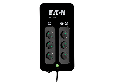 UPS Eaton 3S700DIN 700VA/420W, AVR, 1*USB-B, 2*USB-A chatging, 3*Schuko, 3*Schuko surge only UPS Eaton 3S700DIN 700VA/420W, AVR, 1*USB-B, 2*USB-A chatging, 3*Schuko, 3*Schuko surge only