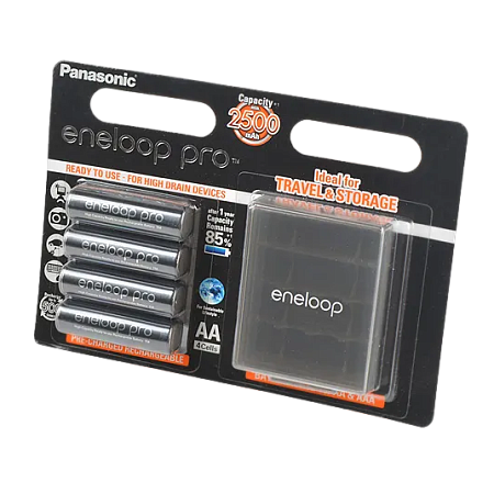  AA  Eneloop PRO 2500mAh, Blister*4, Panasonic with Batterybox, BK-3HCDEC4BE