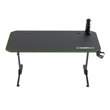 Gaming Desk Gamemax D140-Carbon, 140x60x75cm, Headsets hook, Cup holder, Cable managment