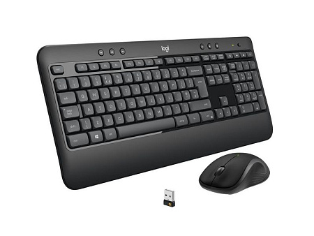 Wireless Keyboard & Mouse Logitech MK540, Spill-resistant, Quiet typing, Palm rest, Media сontrols, 