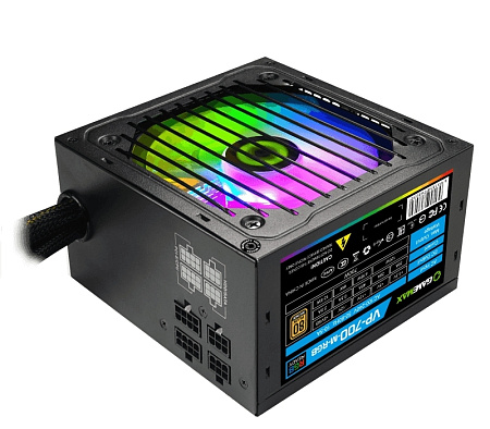 Power Supply ATX 700W GAMEMAX VP-700-RGB-M, 80+ Bronze, 120mm RGB, Active PFC, Fanless mode, Semi-mo Power Supply ATX 700W GAMEMAX VP-700-RGB-M, 80+ Bronze, 120mm RGB, Active PFC, Fanless mode, Semi-mo