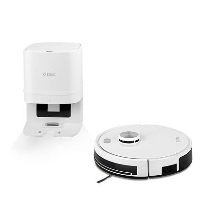 ttec Robot Vacuum with Automatic Dust Disposal Robi ProMaster+, White