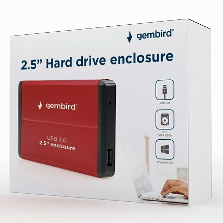 Внешний корпус Gembird EE2-U3S-2-R, Красный (EE2-U3S-2-R)