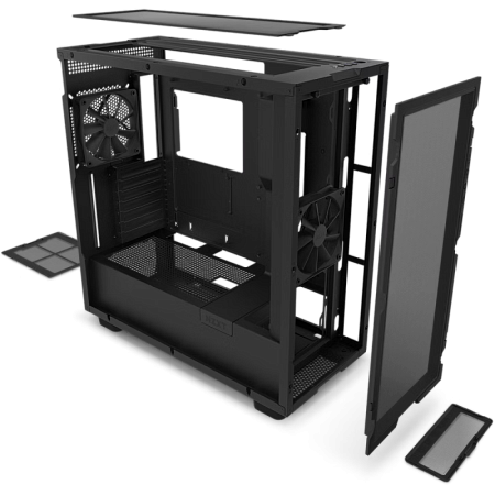 Case ATX NZXT H7 Flow, 2x120mm, Mesh Front, Tempered Glass, Dust Filter, 2xUSB 3.2, 1xUSB-C, 2x3.5",
