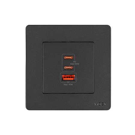 Moes Star Ring Socket 65W GAN 3 Ports (2*Type C+1*USB-A), Grey