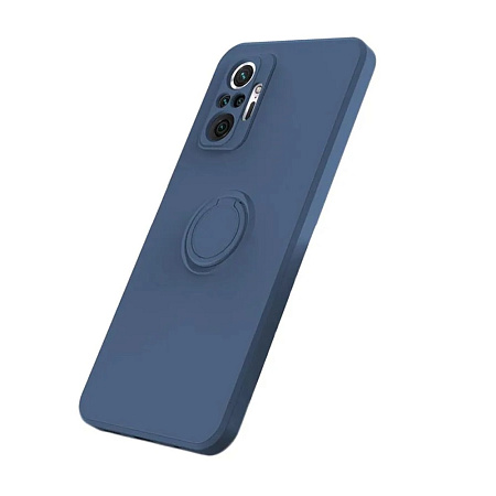 Helmet Case with Ring Liquid Silicone Xiaomi Redmi 7, Blue Helmet Case with Ring Liquid Silicone Xiaomi Redmi 7, Blue