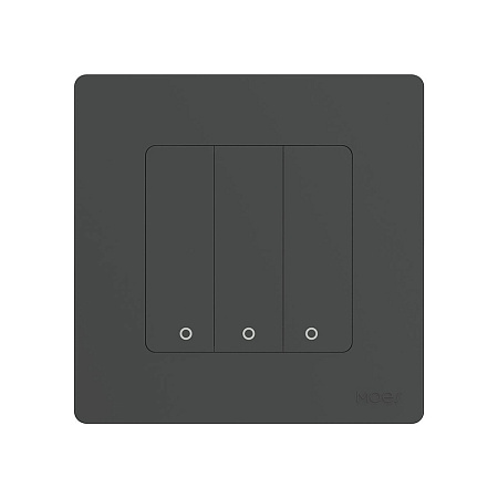 Moes Zigbee Star Ring Smart Push Button Swicth 3 Gang CR2032, Grey