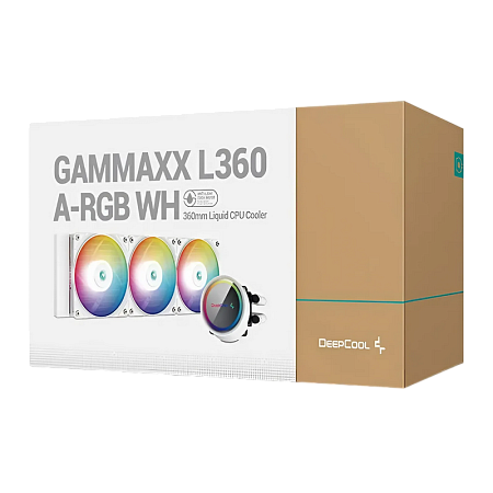 AIO Liquid Cooling Deepcool "GAMMAXX L360 ARGB White" (<30dBA, 69.34CFM, 3x120mm, ARGB LED, 1696g.)