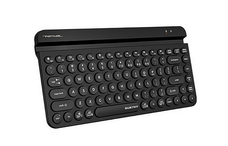 Wireless Keyboard A4Tech FBK30, Compact, Low Profile, Round Keycaps, Quiet Key, Smartphone Cradle, 1