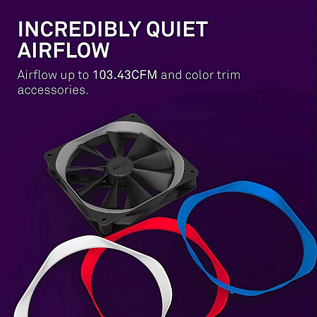 PC Case Fan NZXT Aer F120, 120x120x26mm, 22-31dB, 21-63CFM, 500-1500RPM, FDB, 4 Pin