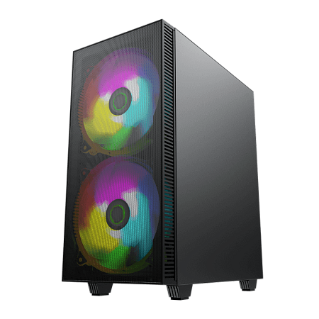 Case ATX GAMEMAX Aero, w/o PSU, 0.5mm, 2x200mm & 1x120mm ARGB fans, ARGB+PWM Hub, Front Mesh, TG, DF