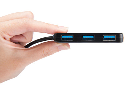 USB  3.0 Hub 4-port Transcend "TS-HUB2K" Black (1xUSB-A 3.0 to 4xUSB-A 3.0 5Gb/s)