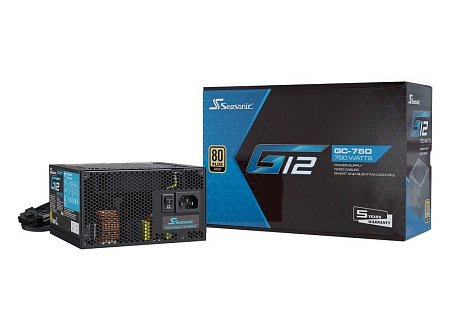 Power Supply ATX 750W Seasonic G12 GC-750, 80+ Gold, 120mm fan, Flat black cables, S2FC