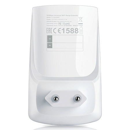 Wi-Fi N Range Extender TP-LINK "TL-WA854RE", 300Mbps, Integrated Power Plug