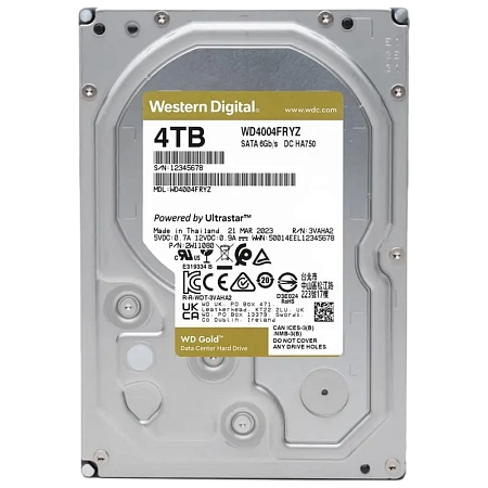 Жесткий диск Western Digital WD Gold, 3.5", 4 ТБ <WD4004FRYZ> Жесткий диск Western Digital WD Gold, 3.5", 4 ТБ <WD4004FRYZ>