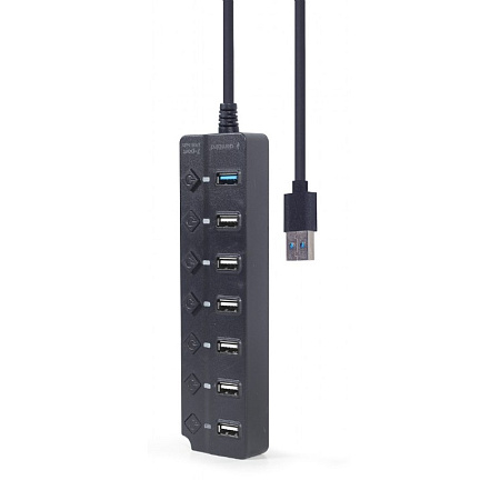USB 2.0 Hub 7-port with switches, Gembird "UHB-U3P1U2P6P-01", Black