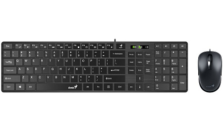 Keyboard & Mouse Genius SlimStar C126, Multimedia,12 Fn keys, Chocolate keycap, Brushed metal look, Keyboard & Mouse Genius SlimStar C126, Multimedia,12 Fn keys, Chocolate keycap, Brushed metal look,