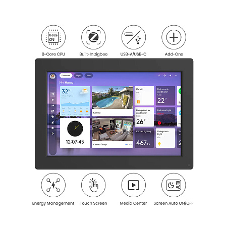 LinknLink ISG Display Max 10" Touch 4 + 32GB ( WiFi 2.4/5GHz, Bluetooth, Zigbee Built-in) LinknLink ISG Display Max 10" Touch 4 + 32GB ( WiFi 2.4/5GHz, Bluetooth, Zigbee Built-in)