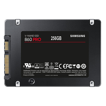 2.5" SATA SSD  256GB Samsung 860 PRO "MZ-76P256BW" [R/W:560/530MB/s, 100K IOPS, MJX, VNAND 2bit MLC]