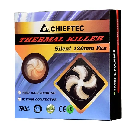 PC Case Fan Chieftec AF-1225PWM, 120x120x25 mm, Ball Bearing, 1650rpm, <32db, PWM, 4pin for PSU/Mole,процессоры ,оперативная память, ssd, M2, hdd, кейсы