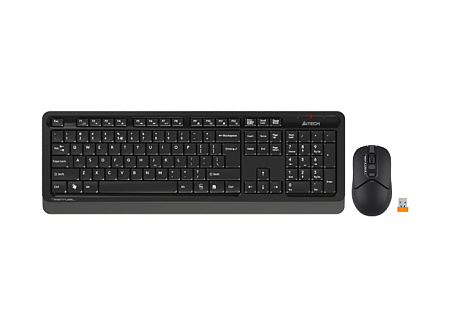 Wireless Keyboard & Mouse A4Tech FG1012S,12 Fn keys, Laser Engraving, Splash Proof, Silent Mouse, 12