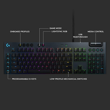 Клавиатура Logitech G815, Проводное, Чёрный Клавиатура Logitech G815, Проводное, Чёрный