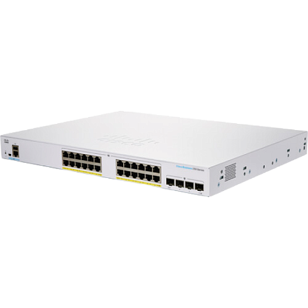 24-port Gigabit Full PoE Smart Switch Cisco CBS250-24FP-4G, 4 x 1G SFP