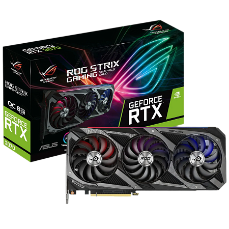 VGA ASUS RTX3070 8GB GDDR6 ROG Strix Gaming OC V2  (ROG-STRIX-RTX3070-O8G-V2-GAMING)