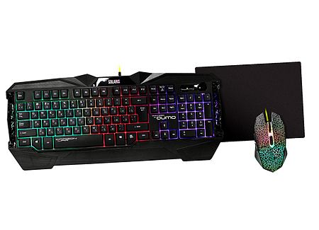 Клавиатура, мышь и коврик для мыши QUMO Solaris, Проводное, Чёрный Клавиатура, мышь и коврик для мыши QUMO Solaris, Проводное, Чёрный