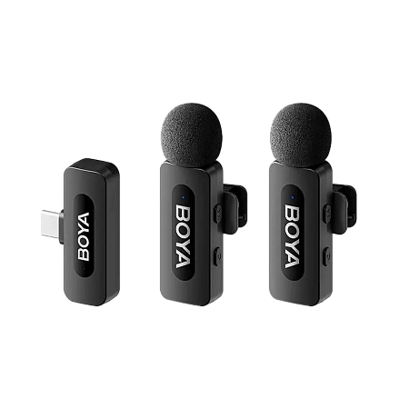 Портативный записывающий микрофон Boya BY-V20 V2.0, Беспроводной, Черный