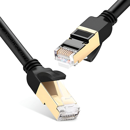 UGREEN Cat7 F/FTP Ethernet Cable, Pure Copper, Shielded, 2m, Black