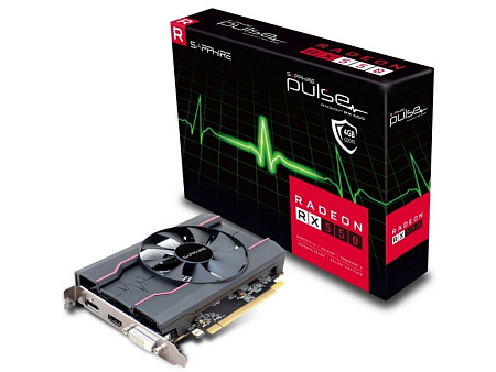 Sapphire PULSE Radeon RX 550 4GB DDR5 128Bit 1206/7000Mhz, DVI, HDMI, DisplayPort, Single fan, Lite Retail,процессоры ,оперативная память, ssd, M2, hdd, кейсы