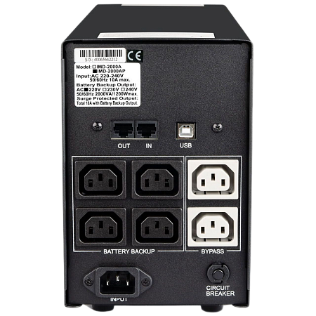 UPS PowerCom IMD-2000AP 2000VA/1200W Line Interactive, AVR, LCD, RJ45/RJ11, USB, 3xSchuko Sockets