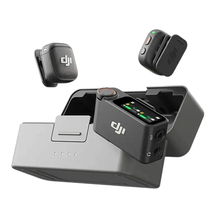 Портативный записывающий микрофон DJI Mic 3 (2 TX + 1 RX + Charging Case), Беспроводной, Черный
