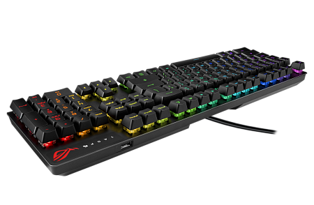 Gaming Keyboard Asus Strix Scope RX, Mechanical, RX Red Optica SW, RGB, PBT, IP57, USB Passthrough, 