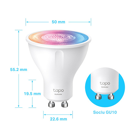 Умная беспроводная лампочка TP-LINK Tapo L630 / 16Mln Multicolor / GU10 / 2200-6500K
