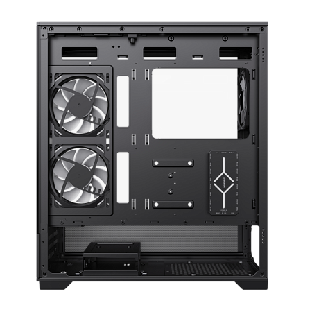 Case ATX GAMEMAX VISTA AB, w/o PSU, 0.6mm, 6x120mm ARGB, ARGB Hub, RC, Front&Side Tempered Glass, 1x