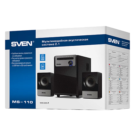 Speakers SVEN "MS-110" Black, 10w / 5w + 2x2.5w / 2.1 Speakers SVEN "MS-110" Black, 10w / 5w + 2x2.5w / 2.1
