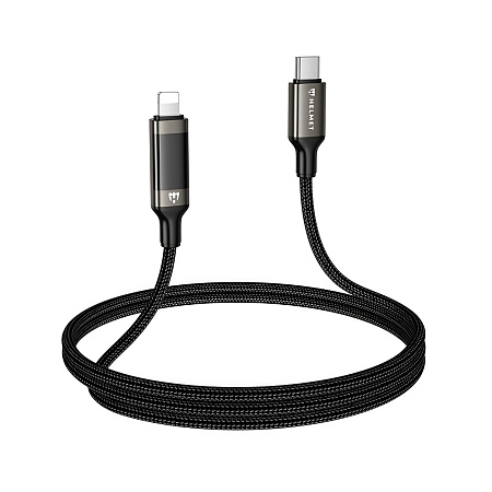 Helmet Cable Type-C to Lightning 30W 1.2m LED Display Series, Black