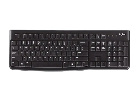 Keyboard Logitech K120 OEM, Thin profile, Quiet typing, Spill-resistant, 1.5m, USB, EN/RU, Black Keyboard Logitech K120 OEM, Thin profile, Quiet typing, Spill-resistant, 1.5m, USB, EN/RU, Black