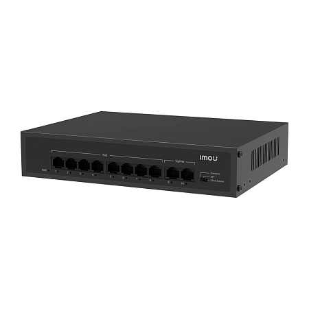 imou Switch 8 Ports PoE& 2 Ports Uplink 65W 250m SF110P, Black