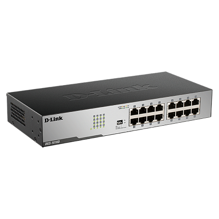 16-ports 10/100/1000Mbps Switch D-Link "DGS-1016D/I2A",  Metal, Rackmountable