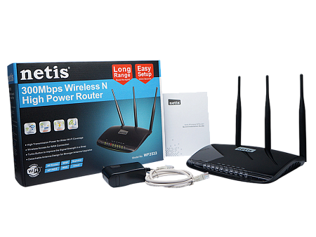 Wi-Fi N Netis Router, "WF2533", 300Mbps, 3x5dBi Detachable Antenna Wi-Fi N Netis Router, "WF2533", 300Mbps, 3x5dBi Detachable Antenna