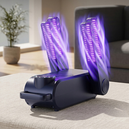 Electric Shoe Dryer UV Sterilizer Deodorizer Foldable Quick Drying, Dark Grey