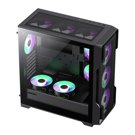 Case EATX GAMEMAX Siege, w/o PSU, 0.6mm, 4x120mm ARGB, ARGB Hub, Tempered Glas, Front Mesh, DF, 1xUS Case EATX GAMEMAX Siege, w/o PSU, 0.6mm, 4x120mm ARGB, ARGB Hub, Tempered Glas, Front Mesh, DF, 1xUS