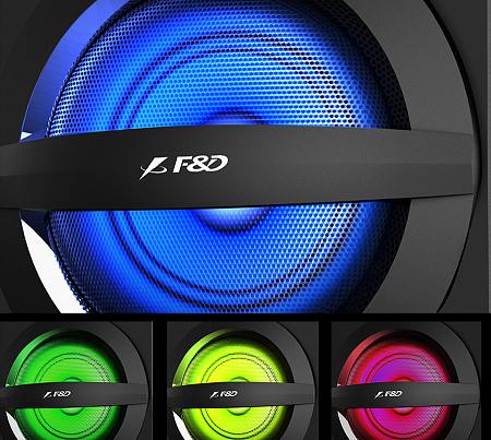 Speakers F&D A140X Black, Bluetooth, USB reader, LED, Remote control, 37w / 13w + 2 x 12w / 2.1
