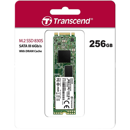 .M.2 SATA SSD  256GB Transcend  "TS256GMTS830S" [80mm, R/W:560/510MB/s, 85K/85K IOPS, SM2258, 3DTLC]